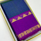 peacock blue Kanchipuram silk saree with -ls-rt-zk weave folded view