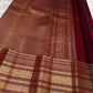 Arakku red pure silk Kanchipuram saree with antique gold mayil chakram buttas and a detailed peacock and arai maadam pallu, view 5.