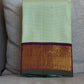 Pastel Kancheepuram silk saree border detail with fine vairaoosi linear zari pattern
