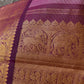 Elegant pastel Kanchipattu saree pallu detail with traditional zari lines in vairaoosi weave