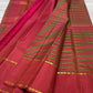 vazhaipoo crimson pink Kanchipuram silk saree with kk weave folded view