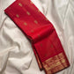 Arakku Red Pure Kanchipuram Silk Vairaoosi saree with fine zari lines, gold motifs and traditional peacock border