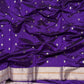 Royal Purple Silver Border Pattu Silk Chanderi saree, border detail