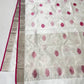 Cream Silver Katan Silk Chanderi handloom saree — blouse piece