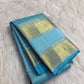Sky blue and aqua vintage Kanchipuram Rettapet saree, grand pallu with ornate zari lattice, handwoven gold zari and traditional detailing