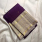 Deep Kathiripoo purple Kanchipuram silk saree with Varisaipet border detail.