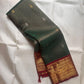 Adar Pachai Kanchipuram saree with fine Zari Kattam body and Arakku gold-zari border.