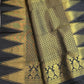 Karuppu Kanchipuram saree with thazhampoo reku border, border detail