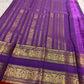 Kathiripoo Violet Handwoven Pure Silk Kanchipuram Saree with Rettapet Mayil Zari Border and Orange-Red Selvedge