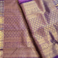 Purple zari border detail on kathiripoo lavender Kanjivaram saree