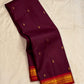 Kathiripoo Plum Kanjivaram butta saree, styled view