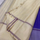 Deep aubergine-purple Rettapet border detail, Kathiripoo lavender Kancheepuram saree