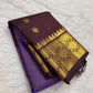 Kathiripoo Purple pure silk Kanjivaram Butta saree with antique-gold zari detailing.