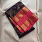 Kathiripoo Purple pure silk Kanchipuram Rettapet saree with vivid Rani Pink and classic gold zari border.