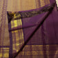 Kathiripoo purple Kanjeevaram silk saree with gold zari buttas, pallu view