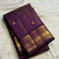 Close-up of the gold zari border on the Kathiripoo purple Kanjivaram silk saree