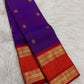 Kathiripoo violet and kumkumam red Rettapet pure silk Kanchipuram saree – view 2