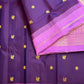 Pure silk Kanchipuram saree in Kathiripoo Purple with Oodha Pink, traditional handwoven border and zari detail