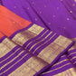 Kathiripoo Purple pure silk Kanchi Pattu Varisaipet saree with rust-orange contrast.