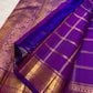Kathiripoo Violet Kanchipuram Zari Kattam with Chakram and Annam motifs.