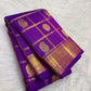 Kathiripoo Violet Pure Silk Kanjivaram saree with classic-gold zari ornament.