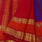 Kathiripoo violet and kumkumam red Rettapet pure silk Kanchipuram saree – view 4