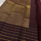 Orange and deep brown pure silk colour contrast with restrained woven gold embellishment