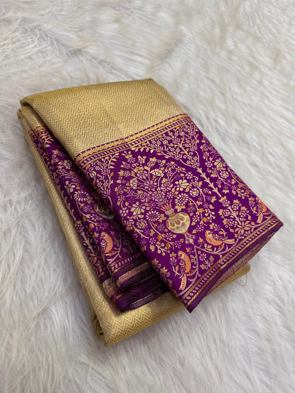 Kili kalasam floral meenakari kanchipuram saree – Idam Living Pure Silk Kanchipuram saree