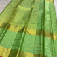 Tonal green Kanchipuram border with repeated stylised bird motifs woven in classic-gold zari.