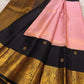 Kancheepuram silk saree in kanchana purple with deep brown border and traditional gold zari weave
