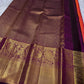Kanchipattu silk saree in double shade tomato red with hot pink plum purple border border Korvai weave traditional zari detail