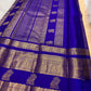 Royal Blue Korvai border with Vanasringaram floral zari motifs on Kanchi Pattu saree — Idam Living