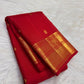 Kumkum Red Handwoven Pure Silk Kanjivaram Saree with Mayil Zari Buttas and Elephant Peacock Zari Border