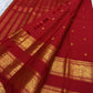 Kumkum Red and Antique Gold Handwoven Pure Silk Kanchipattu Saree with Rettapet Border and Mayil Chakram Butta