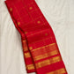 Kumkum Red Kanjivaram silk saree, styled view