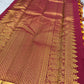Paalum Pazhamum Kancheepuram silk in auspicious kumkum and manjal colour combination
