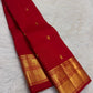 Kumkum Red Handwoven Pure Silk Kanjivaram Saree with Mayil Zari Buttas and Elephant Peacock Zari Border