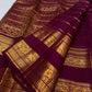 Deep Ennai Arakku Kanchipuram border with repeating Pakshi-inspired motifs woven in warm classic gold zari.