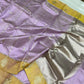 Soft lavender Tissue Pattu Silk Chanderi saree with a golden yellow border