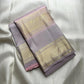 Misty Lavender-Grey Handwoven Pure Silk Kanchipuram Saree with Blush-Pink Rettapet Border and Gold Zari Buttas