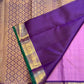 Kathiripoo lavender Kanjivaram butta saree draped, handwoven pure silk