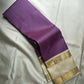Lavender pure silk Kanchipuram saree with ivory Rettapet border — full saree overview — Idam Living