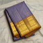 Lavender Kanchipuram silk saree, pallu detail with gold zari