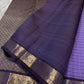 Deep purple gold zari pallu of lavender Zari Kattam Kanjivaram pure silk saree