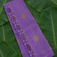 Lavender and lilac purple butta Kancheepuram silk saree with pochampally ikat border and hexagonal silk thread butta — Idam Living