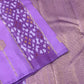 Folded view of lavender and lilac purple pochampally ikat Kancheepuram silk saree — Idam Living