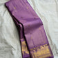 Gold zari vanasringaram border on lavender mauve Kanchipuram pure silk saree — Idam Living