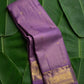 Lavender mauve handwoven Kanchipuram pure silk saree with vairaoosi weave and kamalam butta — Idam Living