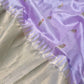 Lavender Minakari parrot Chanderi silk saree with delicate golden buttas