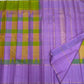 Lavender and Olive Green Handwoven Pure Silk Kanjeevaram Saree with Paalum Pazhamum Checks and Thazampoo Reku Border